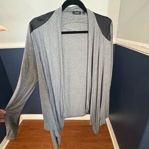 Apt. 9 Heather Gray Cardigan with Black Details